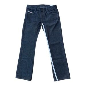 Diesel Men's Zatiny Bootcut Jeans Retro Button Fly Dark Blue Wash Size 32x32